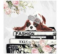 Empire Art Direct Cavalier Dog - Cuadro de pared de vidrio templado flotante sin marco, listo para colgar, sala de estar, dormitorio y oficina, 20 x 20 x 0.2 pulgadas