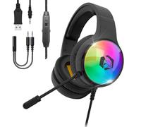 Empire Gaming - 2024 Nuevo - Icarus S16 Auriculares para Juegos RGB - PS5, PS4, Xbox One/Series, PC, Mac, Smartphones, tabletas - Mando a Distancia - Sonido estéreo de Alta definición - Micrófono