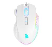 Empire Gaming - 2025 - W905 - Ratón Gamer con cable - 12800 DPI 1000 Hz - Retroiluminación RGB - Ergonómico - PS4, PS5, Xbox One/Series, PC y Mac - Software incluido - 8 botones programables (blanco)