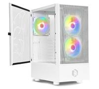 EMPIRE GAMING - Caja PC Gamer Sapphire - ARGB Mid-Tower ATX/Micro ATX/ITX - Puerta Lateral de Vidrio Templado - 3 Ventiladores 3 Pines 5 Voltios LED RGB Direccionable 120MM - MB Sync - Blanco