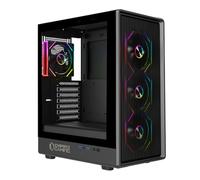 EMPIRE GAMING EC256 Caja PC Gaming Semitorre ATX/mATX/ITX, Frontal Airflow, 4 Ventiladores ARGB 120 mm Preinstalados + HUB PWM, Cristal Templado, GPU 325 mm, Refrigeración Líquida 240 mm, 2X USB 3.0