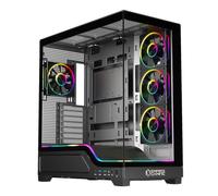 Empire Gaming EC259 - Carcasa para PC Gamer Panorámica de Gran Volumen Mediano ATX/mATX/ITX, ARGB Integrada (Tira LED + 4 Ventiladores + HUB PWM), GPU XXL 440 mm, Vidrio Templado, Watercooling 360 mm