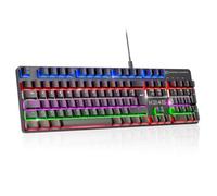 Empire Gaming - K245 Teclado Gaming Cableado Switches Mecánico MX Red (FR - AZERTY) - Tipo C - Para PC/PS4/PS5/Xbox - Retroiluminación RGB 24 Efectos - 105 Teclas - NKRO
