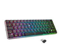 Empire Gaming RF241 - Kompakte Mechanische Gaming-Tastatur Kabellos Wiederaufladbar DE (QWERTZ), 2,4 GHz/Bluetooth/USB-C, 69 Tasten MX Red, RGB, NKRO, Kompatibel mit PC, Mac & Konsolen