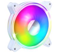 EMPIRE GAMING - Ventilador de Caja Mirror PC Gamer 120 mm - Flujo de aire elevado - RGB Direccionable LED PWM 3 Pines 5 V - Dual Loop - Silencioso - Refrigeración 12 CM - Blanco