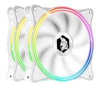 EMPIRE GAMING - Ventilador de Caja PC Gamer 2x120 MM - Flujo de aire elevado - RGB Direccionable LED PWM 3 Pines 5 V - Dual Loop - Silencioso - Refrigeración 12 CM - Blanco