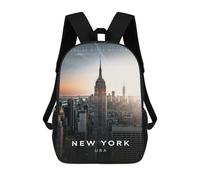Empire State Building at Golden Hour NYC Sunset Mochilas Impresas En 3D Para Niños, Mochila Escolar, Mochila Informal Para Exteriores, Mochila Informal De Moda Para Niños, Lindas Bolsas De Viaje 17in