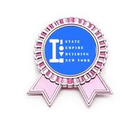 Empire State Building New York - Broche de insignia rosa para ganador, Medium, Metal