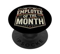 Employee of The Month Coworker Appreciation Women Men PopSockets PopGrip Adhesivo