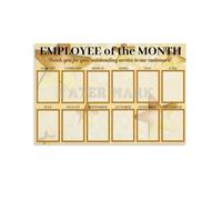 Employee of the Month Poster Fill in Award for Employee Appreciation Office Wall Decor Bulletin Board Sign for Break Room Team Room Reception(Framed,08x12inch(20x30cm))