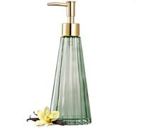 EMPO Dispensador de jabón de vidrio elegante vintage, jabón líquido, botella de champú con bomba, decoración rústica de granja cristal, accesorios de baño (verde salvia)