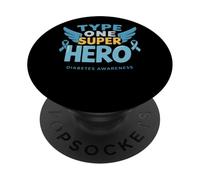 Empoderamiento de la Conciencia sobre la Diabetes de superhéroe Tipo uno PopSockets PopGrip Adhesivo