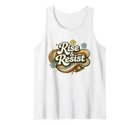 Empoderamiento Feminista Rise Resist Women History Month Retro Camiseta sin Mangas