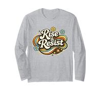 Empoderamiento Feminista Rise Resist Women History Month Retro Manga Larga