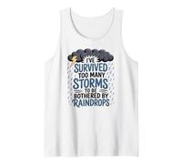Empoderamiento, tormentas y Gotas de Lluvia Fuerte sobreviviente Camiseta sin Mangas
