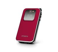 Emporia - JOY LTE - Teléfono móvil Big Button 4G FLIP, ideal para personas mayores - Desbloqueado, pantalla grande de 2.8 pulgadas, pantalla externa, cámara de 2MP Rojo