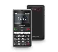 Emporia Pure-LTE - Teléfono móvil para Personas Mayores 4G, sin Contrato, teléfono móvil con botón de Llamada de Emergencia, Color Negro