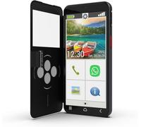 Emporia SMART.6lite - Smartphone Móviles (pantalla de 5,5 pulgadas, RAM 6 GB, ROM 128GB, Android 13, 13+2+0,2 MP, cámara triple principal, 8 MP, selfie con botón de pánico, sin contrato), color negro