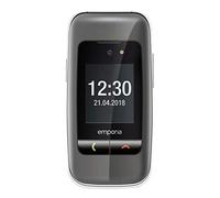 EmporiaOne | Teléfono móvil para personas mayores | Teléfono abatible sin contrato | Teléfono móvil con botón de llamada de emergencia | Pantalla de 2.4 pulgadas | Gris espacial, gris/plateado