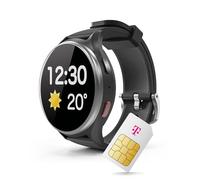 emporiaWatch LTE, Reloj Inteligente con Tarjeta SIM Telekom + cupón Amazon de 30 € después de la grabación, Reloj Sanitario con función GPS y Llamada, Mensajes, Seguimiento de vitalidad, SOS (Negro),