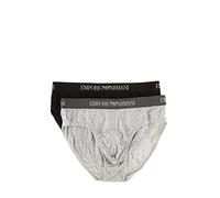 Emporio Armani 111321CC722, Calzoncillos Slip Hombre, pack de 2, Multicolor (Nero/Grigio Melange 97120), S