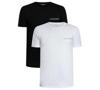 EMPORIO ARMANI 2-Pack Crew Neck T-Shirt, Blanco/Negro, M Hombre