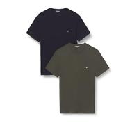 Emporio Armani 2-Pack Crew Neck T-Shirt Camiseta, Black/Forest Night, M para Hombre
