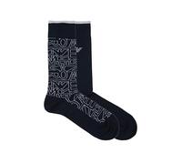 EMPORIO ARMANI 2-Pack Socks Short Calcetines Hombre, Armani Blue Allover, One Size