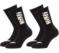 EMPORIO ARMANI 2-Pack Socks Short Calcetines, Negro y Negro, Altoa única para Hombre