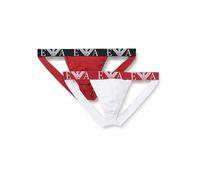 EMPORIO ARMANI 2-Pack Thong Tanga, Red/White, L para Hombre