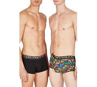 Emporio Armani 2-Pack Trunk Rainbow Logo, Trunks para Hombre, Multicolor (Ea Rainbow Col/Black), M