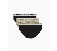 Emporio Armani 3-Pack Brief, Calzoncillos Hombre, BLK/BLK.Vet/BLK,