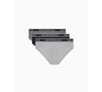 EMPORIO ARMANI 3-Pack Brief Ropa Interior, Negro/Acero/Gris, XXL para Hombre