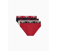 EMPORIO ARMANI 3-Pack Brief Ropa Interior, Nut/Ar.BLU/Scooter, L para Hombre