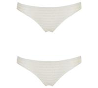 Emporio Armani All Over Logo Mesh 2-Pack Brasilian Ropa Interior, Yogurt, L De Las Mujeres