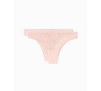 Emporio Armani Allover Eagle Mesh - Paquete de 2 Medias Medias Zapatillas brasileñas para Mujer, Color Rosa, Talla S, Rosa, S