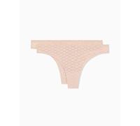 Emporio Armani Allover Eagle - Paquete de 2 Bragas de Malla para Mujer, Color Rosa, Talla L, Rosa, L
