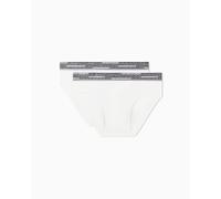 Emporio Armani Allover Logo Elastic - Paquete de 2 Calzoncillos para Hombre, Color Blanco, Talla S, Blanco, S