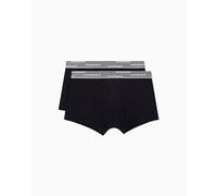 Emporio Armani Allover Logo Elastic 2-Pack Trunk Bañadores Ajustados para Hombre, Negro, M