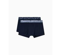 Emporio Armani Allover Shiny Logoband 2-Pack Trunk Bañadores Ajustados para Hombre, Azul, M