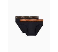 Emporio Armani Allover Shiny Logoband - Paquete de 2 Calzoncillos para Hombre, Color Negro, Talla M, Negro, M