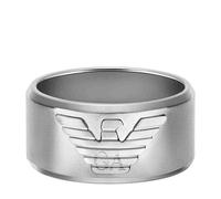 Emporio Armani Anillo de acero inoxidable plateado para hombre, EGS316604010, Acero inoxidable, Sin piedras preciosas