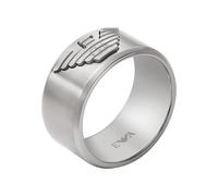 Emporio Armani Anillo de acero inoxidable plateado para hombre, EGS316604010, Acero inoxidable, Sin piedras preciosas