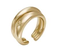 Emporio Armani Anillo de latón dorado para mujer, EGS31937108, Latón, Sin piedras preciosas