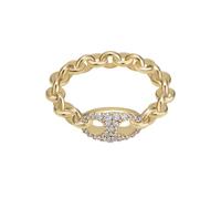 Emporio Armani Anillo de latón dorado para mujer, EGS32717106.5