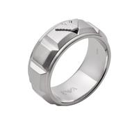 Emporio Armani Anillo Para Hombre Sentimental, Longitud: 25mm, Altura: 9.5mm, Ancho: 25mm Anillo De Plata De Acero Inoxidable, EGS2908040