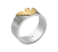 Emporio Armani Anillo tipo alianza para hombre de acero inoxidable en dos tonos, EGS3076040
