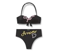Emporio Armani Band & High Brief Emrboidery Signature Bikini Sets Mujer, Multicolor (Black/Pastel), M