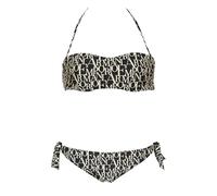 EMPORIO ARMANI Bandeau Conjunto de Bikini, Negro/Logo Almond, M para Mujer