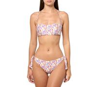 EMPORIO ARMANI Bandeau Juego de Bikini, Bianco/Logo Multicol, L para Mujer